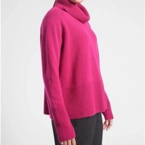 Athleta Wool Cashmere Blend, Turtleneck Oversized Sweater